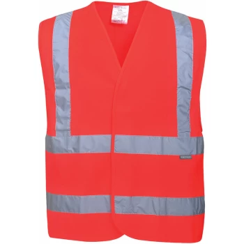 Image of C470 - High Visibilty Red Sz L/XL Hi-Vis Vest Two Band & Brace - Portwest