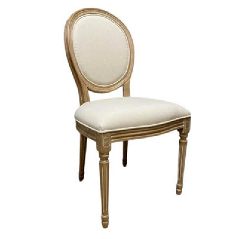 Image of Minster Linen Fabric Louis Dining Chair - L50 X W56 X H94 Cm