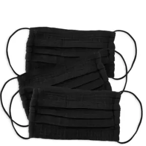 image of Kitsch Cotton Face Mask 3 Piece Set (Various Colours) - Black