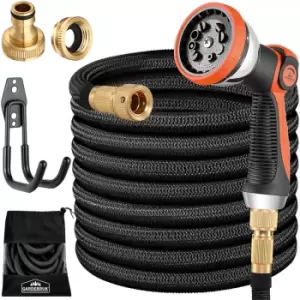 Image of garden hose flexible triple latex core full brass adapter outdoor flexible hose water hose schwarz - 30m (de) - Gardebruk