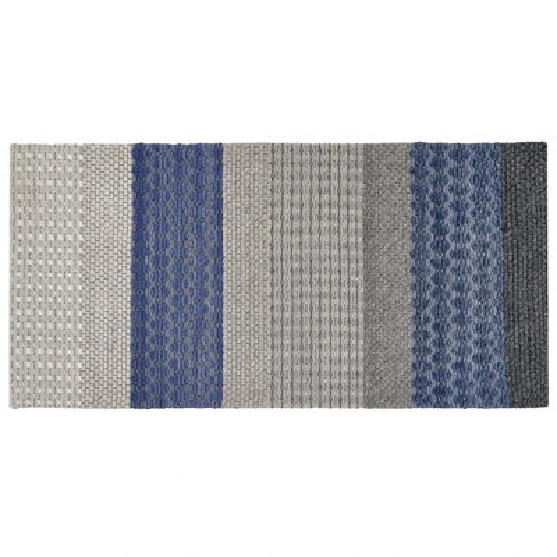 Image of Beliani Rug Akkaya Blue 80 X 150 Cm Wool