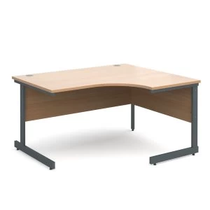 Image of Dams Contract Right-Hand Ergonomic Desk - Beech