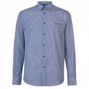 Image of Pierre Cardin Long Sleeve Shirt Mens - Nvy S Gingham