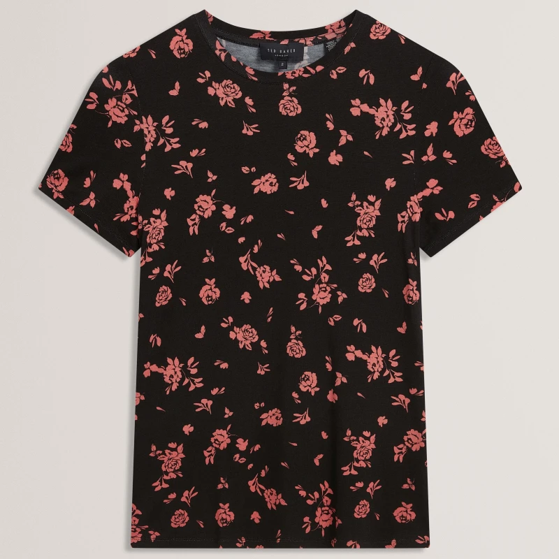 Image of Ted Baker Ted AOP Tee Ld63 Black female 6 (2X)