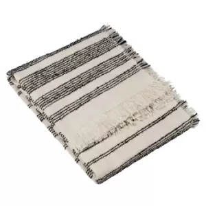 image of Jour Woven Fringed Throw Natural