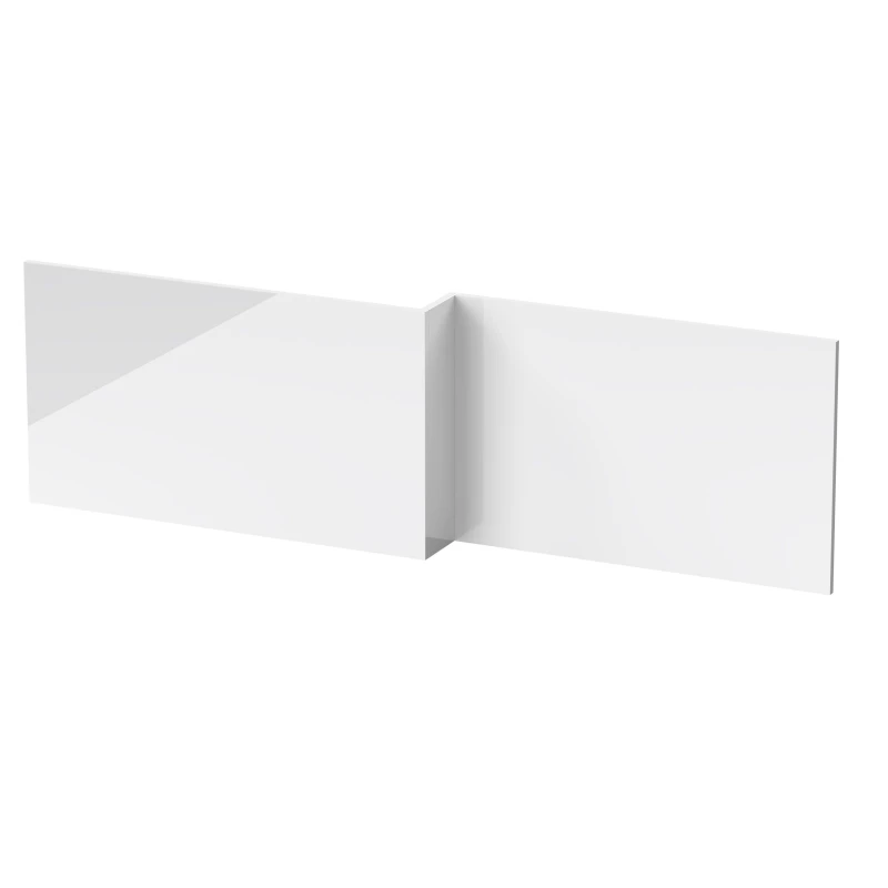 Image of Balterley 1700mm Waterproof Square Shower Bath Front Panel - Gloss White White Unisex