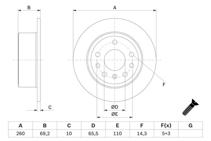 Image of Brake disc Bosch 0 986 478 430