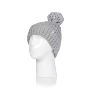 Image of Ladies Heat Holders Arden Pompom Hat - Light Grey