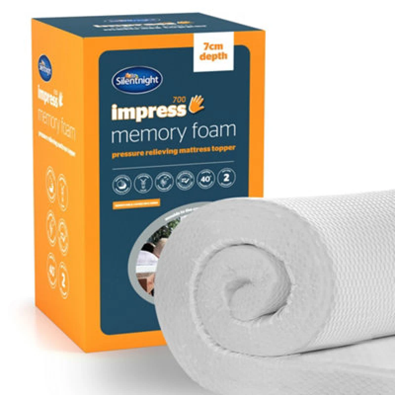 Image of Silentnight Impress Memory Foam 7Cm Mattress Topper Small Double