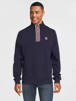 Fila Weston Stripe 1/4 Zip Fleece - Navy Size M Men