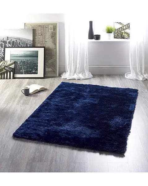 Image of Origins Shimmer Shaggy Rug Indigo 80X150 MN97505