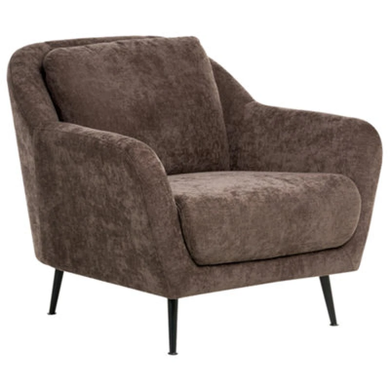 Image of Beliani Armchair Eiby Chenille Dark Brown