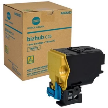 Image of Konica Minolta TNP27Y Yellow Laser Toner Ink Cartridge