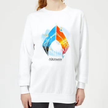 Image of Aquaman Back To The Beach Womens Sweatshirt - White - XS