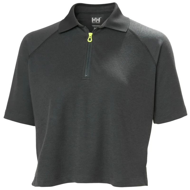 Image of Helly Hansen Womens zipped crop polo Helly Hansen Inshore Gris Female L