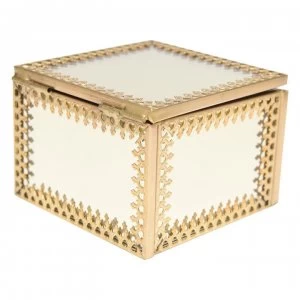 image of Biba Mini Square Jewellery Trinket Box - Gold