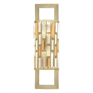 Image of 2 Light Indoor Wall Light Silver Leaf, E14