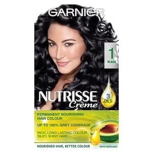 Garnier Nutrisse 1 Black Permanent Hair Dye Black