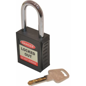 Image of Safety Lockout Black Key Padlock - 20MM - Matlock