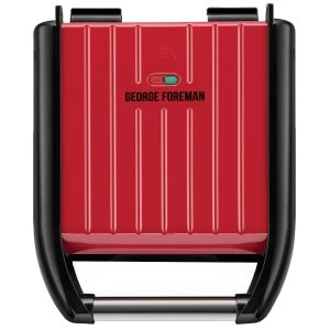 image of George Foreman Compact 3 Portion Steel Grill - Red