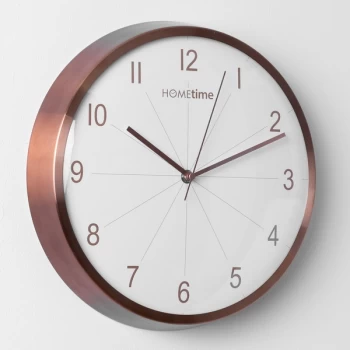 image of HOMETIME Copper Clock with White Face - 32.5cm