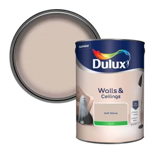 Image of Dulux Walls & Ceilings Soft Stone Silk Emulsion Paint 5L