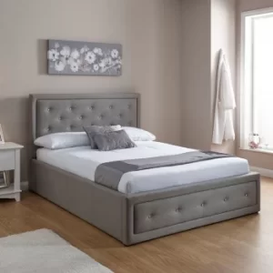 image of Hollywood Fabric Ottoman Bed Grey