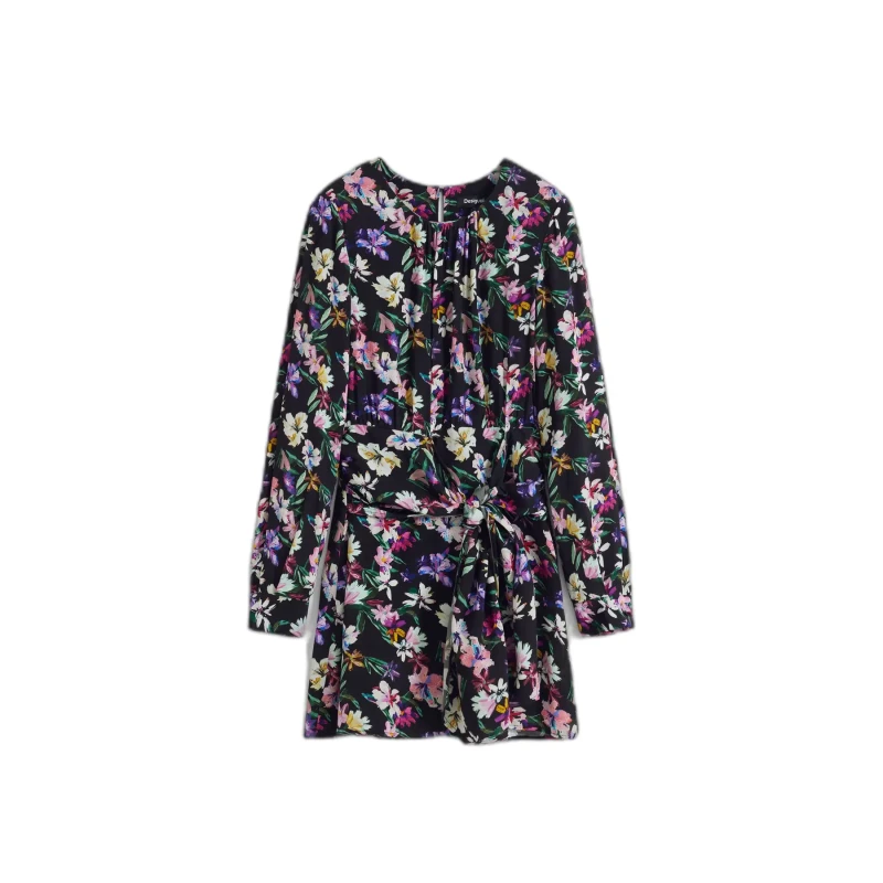 Image of Desigual Womens long sleeve dress Desigual Flor Acrilica Noir Female L