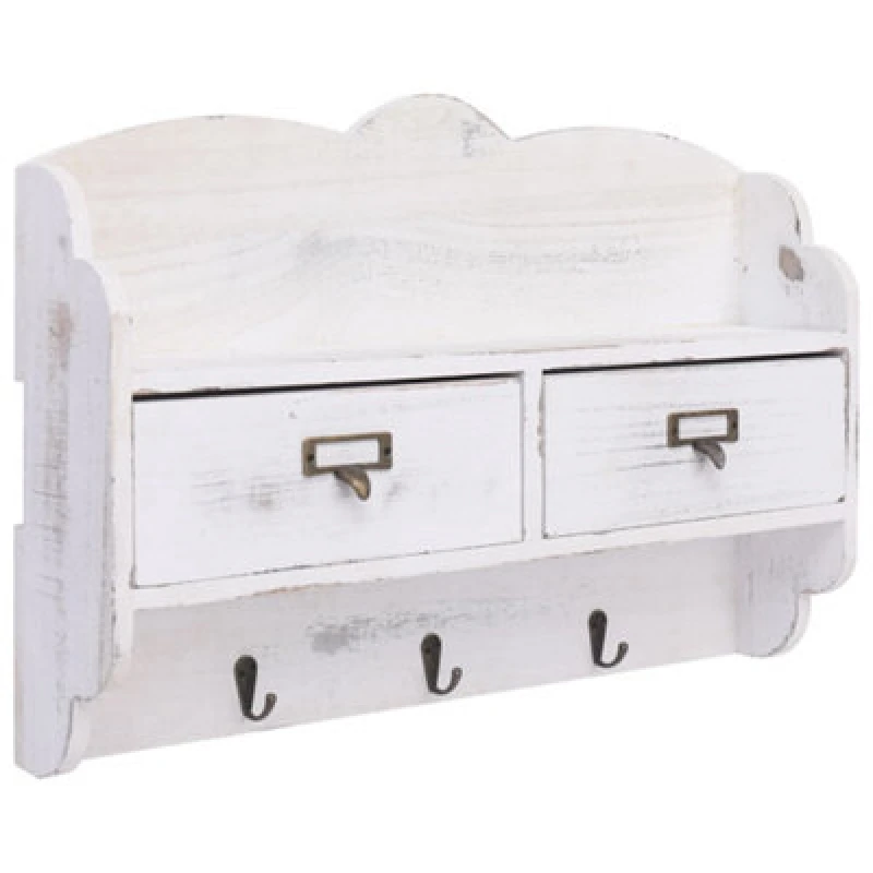 Image of VIDAXL Wall Mounted Coat Rack White 50x10x34cm Wood vidaXL 284239