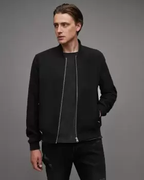 Image of AllSaints Bardsley Wool Mix Ramskull Bomber Jacket