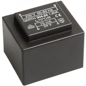 Image of PCB mount transformer 1 x 230 V 2 x 3 V AC 1.80 VA 300 mA