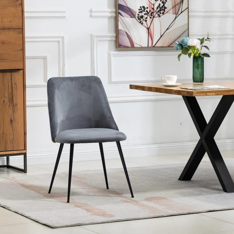 Image of Artemis Home Morandi Velvet Dining Chairs - Set of 2 in Grey Grey Unisex
