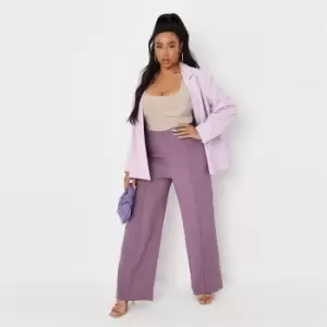 image of Missguided Tailored Straight Leg Trousers - Purple