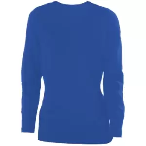 image of Kariban Womens/Ladies Cotton Acrylic V Neck Sweater (XL) (Light Royal)