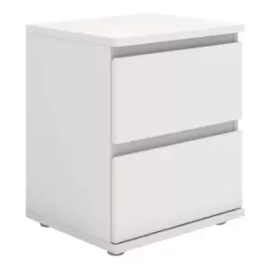 Nova 2 Drawer Bedside Cabinet, white