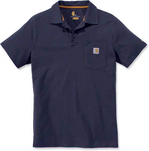 Image of Carhartt Force Delmont Pocket Polo Shirt, blue, Size XL