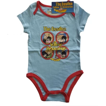Image of The Beatles - Yellow Submarine Portholes Kids 0-3 Months Babywear - Blue