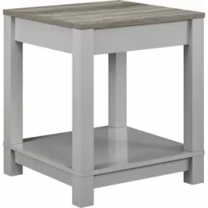 image of Carver End Side Lamp Table Grey / Sonoma Oak By Dorel