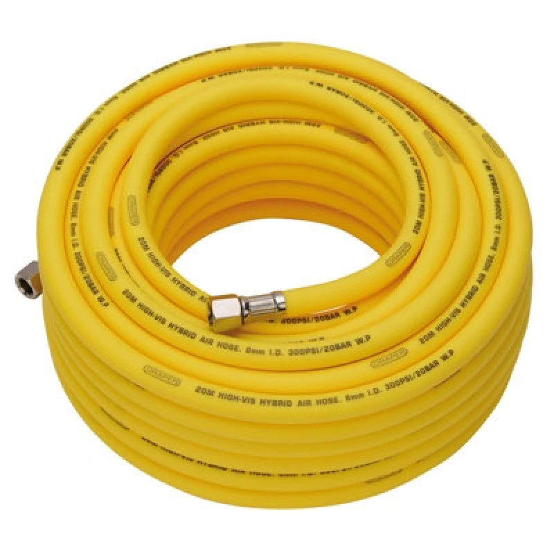 Image of Draper Heavy Duty Hybrid Air Hose 20M X 8mm ,high Visibility