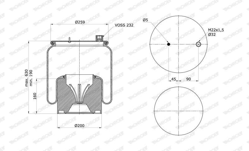 Image of MONROE Boot, air suspension MONROE ASP3026
