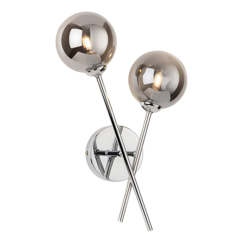 Image of Firstlight Lando 2-Light Wall Wall Light Smoked in Chrome