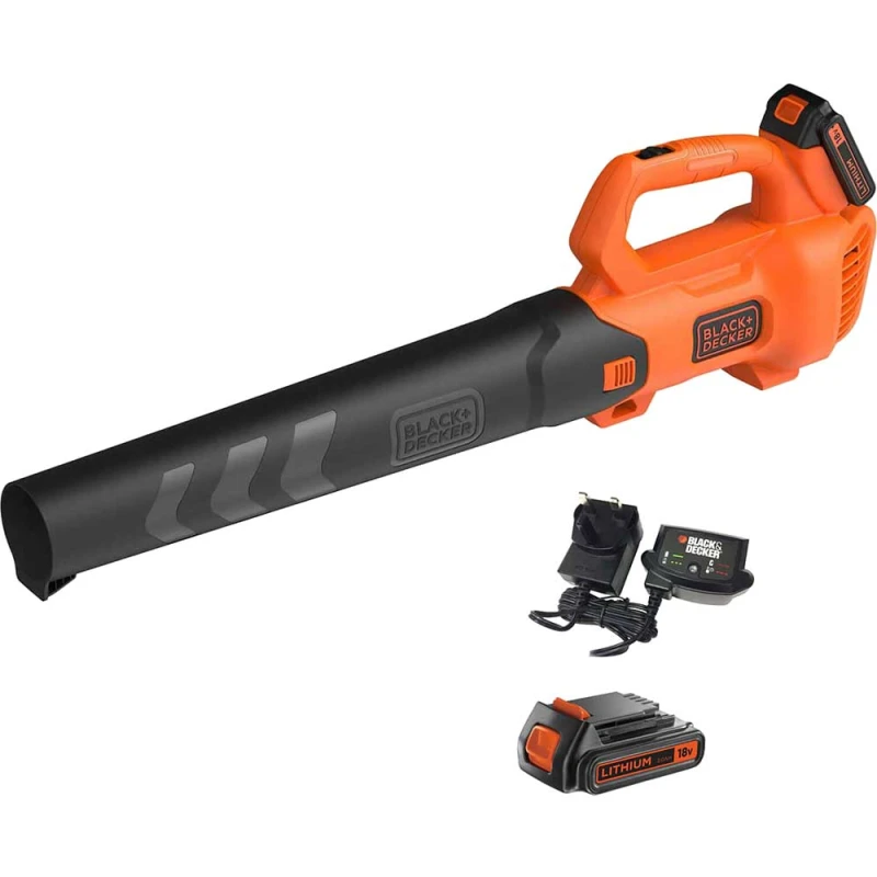 Image of Black and Decker BCBL200L 18v Cordless Axial Garden Leaf Blower 2 x 2ah Li-ion Battery Charger BCBL200L22