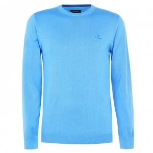 image of Gant Cotton Crew Jumper - Blue 445