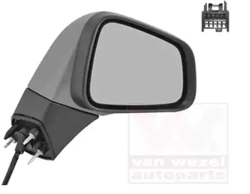 Image of VAN WEZEL 3775808 Wing mirror * HAGUS * Right, black, Heatable, partially primed Outside Mirror (50)