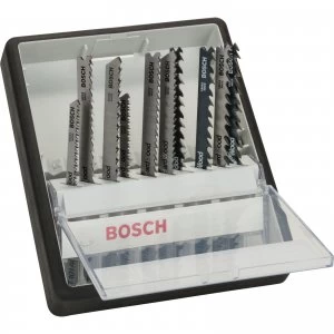 image of Bosch 10 Piece Wood Cutting Jigsaw Blade Set