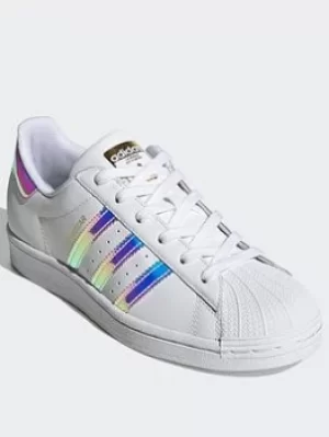Image of adidas Originals Superstar Shoes, White/Gold/Black, Size 4.5, Women