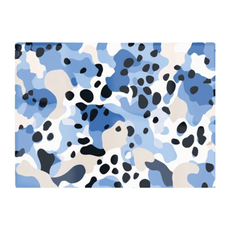 Image of Warren Reed Designer Blue Camouflage Pattern Glass Chopping Board