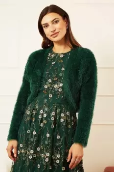 Image of Green Eyelash Knit Bolero