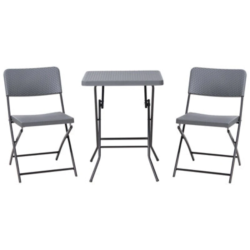 Image of Beliani Bistro Set Folding Trappeto Grey