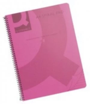 image of Qconnect Poly Spiral A5 Book Trans Pink - 5 Pack